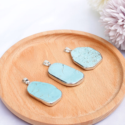 Factory Wholesale Green Turquoise Pendant Natural Raw Green Turquoise Pendant