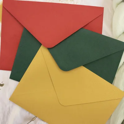 160*226mm Pearlescent Paper Colorful Envelopes Wedding Supplies Invitation Card Custom Elegant Contour Flap Invitation Envelopes