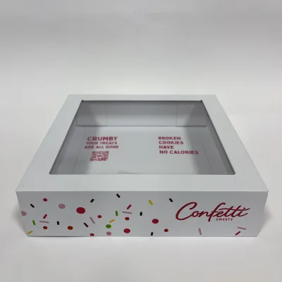 Luxury Magnetic Grade Foldable Magnetic Closure Food Box Transparent Window Doughnut Packaging Box