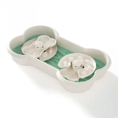 Double bowl pet slow feeder Bowl