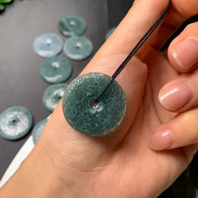 Certified Blue Water Jade Pendant Necklace | Authentic Jade Jewelry Pendants with Carved Patterns