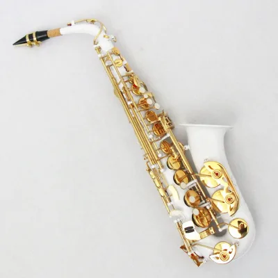 Wholesale Price Alto Saxophone White Lacquered Accept Custom Alto Saxophone with Mouthpiece and Case