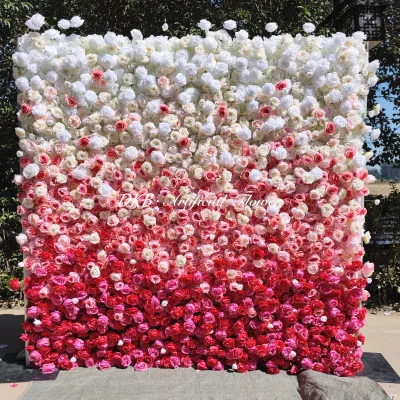 DKB Wedding Decor pink Red Rose Artificial Silk 5d Flowers Wall Cloth Backdrop