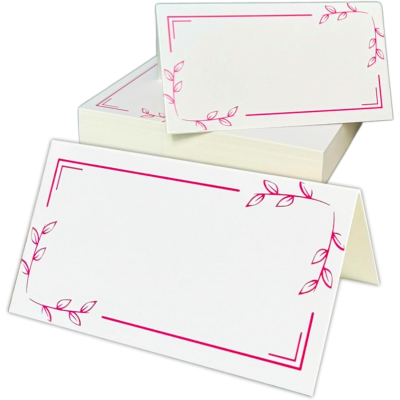Name Place Cards for Table Setting for Wedding Seating Food Buffet Pink Name Cards