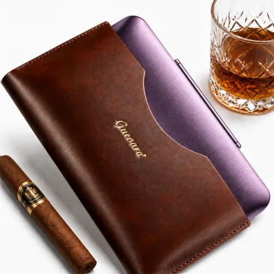 Wholesale Aluminum Magnesium Lacquer Minimalist Cigar Box Free Matching Cover Shockproof Sponge Lining Travel Holder Support OEM