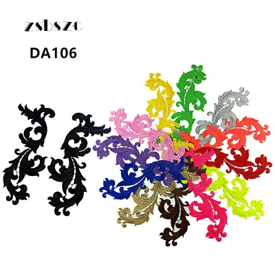 Wholesale Venice Lace Chemical Lace Applique Colorful Symmetrical Scroll Motif for Fashion Designers Apparel Factory Stage Craft