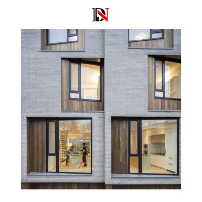 Modern Double Glazed Thermal Break Casement Window Stainless Steel Screen Horizontal Magnetic Durable Aluminium Windows Design