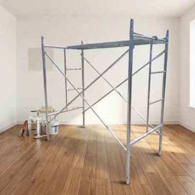 Stackable Quick Lock Galvanized Q235 Steel H Frame Mobile Scaffolding Tower Ladder Platform for Construction Factory Warehouse
