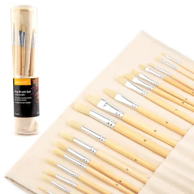 SINOART High Cost Performance 18 Hog Bristle Brush Professional Art Material for Paint Brush Set