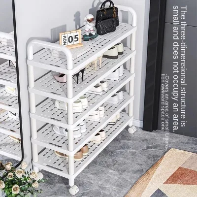 HQ12 Modern Foldable Plastic Multi-layer Shoe Rack for Living Room Home Entrance Dust-Proof Space-saving Storage Cabinet