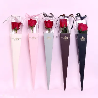 Customized Simple Biodegradable Box Plastic Bouquet Flower Wrapping Sleeve