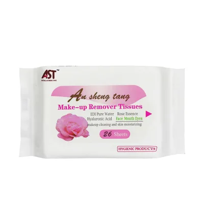 26 Sheets AST Rose Fragrance Makeup Remover Wet Wipes Face Cleaning Wipes Feminine Wipes