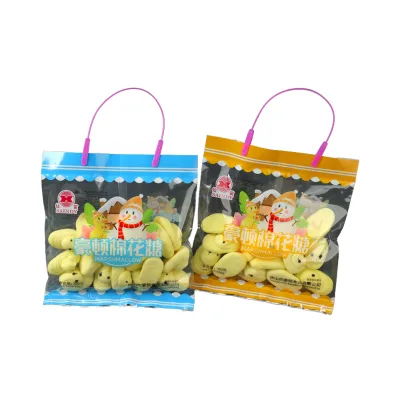 Ice Cream With Fruit Jam Sweet Cotton Lollies Soft Candy Sweets Marshmallow Lollipop Made In China