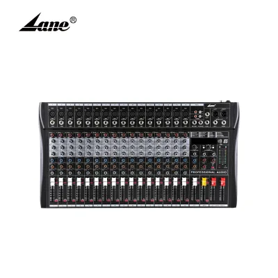 Lane CT-160L Factory Hot Selling OEM XLR and 6.3mm Jack USB Digital Recording Dj Equipment 16 Channel Audio Console Mixer