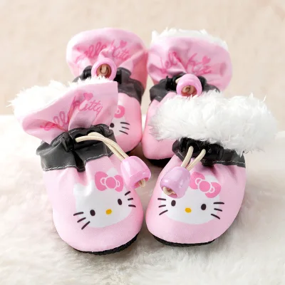 Heybo HelloKitty Classic Style Soft Sole Shoes Puppy Dog Cat Anti-Slip Reflective Strip Design Pet Dog Cotton Material Shoes