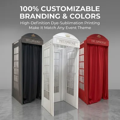 Custom Wedding Telephone Booth , Tension Fabric Classic Phone Booth for Sale, Retro Decorative Enclosure Prop