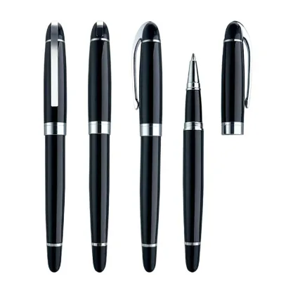 NMJR3003 Luxury Business Gift Heavy Brass Black Roller Pen with 1.0mm Tip Custom Logo Promotion Use School/Office 33g