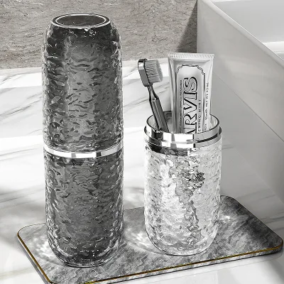 Travel Toiletry Cup Portable Toothbrush Holder Toothpaste & Mouthwash Storage Box for Bathroom Kitchen Bag