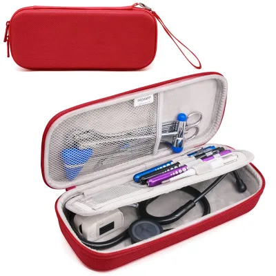 Practical EVA Stethoscope Storage Box Waterproof Shockproof with Dividers for Medical Use Clinic Home Travel Storing