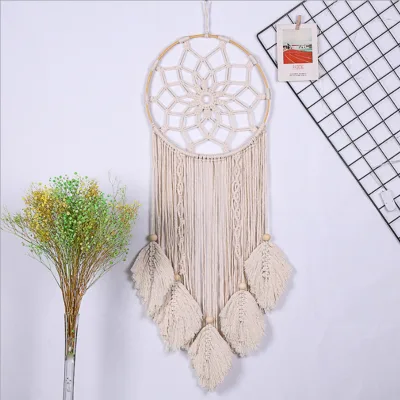 Large New Creative Leaf Hand-woven Cotton Tapestry Home Decoration Wall Hanging Indian Wind Dream Catcher