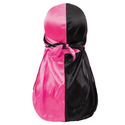 Lower Moq Custom Logo Color Changing Silky Durag Two Color Combination Long Tails Durag for Men