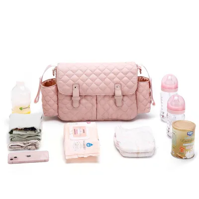 Premium Fashionable Baby Travel Essentials Kit Mommy's Portable Polyester Stroller Storage Hanging Bag Vintage for Newborns