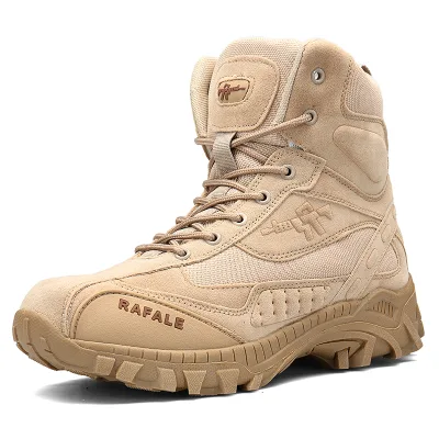 Outdoor Boots Unisex Suede Leather Lace up Ankle Boots with EVA Midsole Rubber Outsole for Autumn Spring and Winter Wear