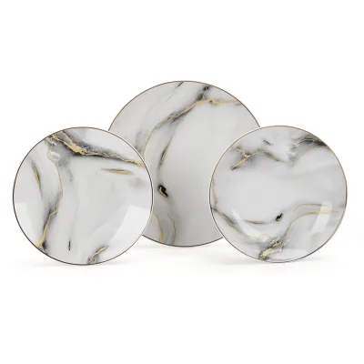 Top Seller Tableware Luxury White Gold Rim Ceramic Decoration Charger Plates for Wedding and Restaurant
