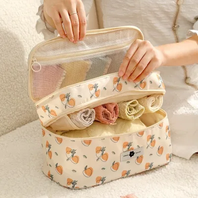 Polyester Underwear Organizer Travel Portable Bra Storage Bag 3-in-1 for Panties and Socks