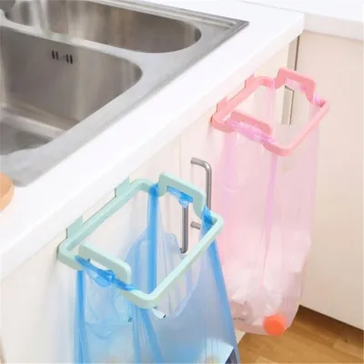 Creative Plastic Door Back Garbage Bag Shelf Multifunctional Kitchen Cabinet Door Rear Rag Hanger Storage Hook