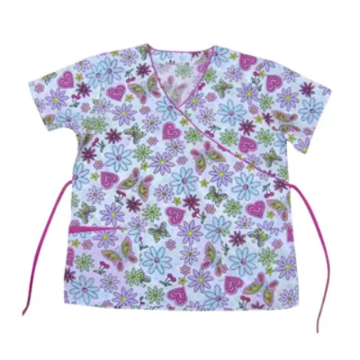 Printed medical scrub top