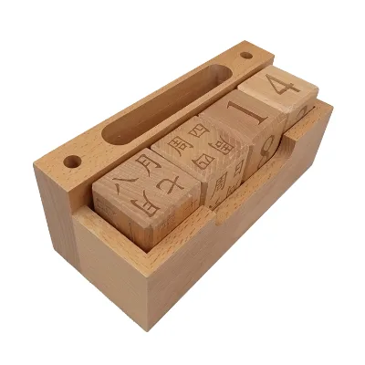 Wooden Desk Advent Calendar Custom Wood Desk Countdown Block Calendar Stand Perpetual Calendar Cubes