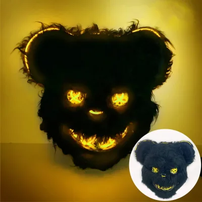 Halloween Horror Mask Glow Bear Horror Dress up Props All Saints Glow Mask Plastic Horror Dress up