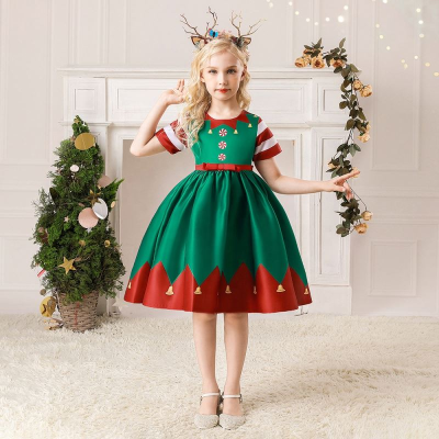 Multiple Types Christmas Children Dresses Girl Party Dresses Printed Children's Cartoon Dress for Party