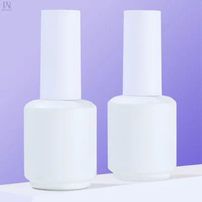 Low minimum order quantity, in-stock items; 15ml gel polish bottles available for custom screen printing, complete with a brush
