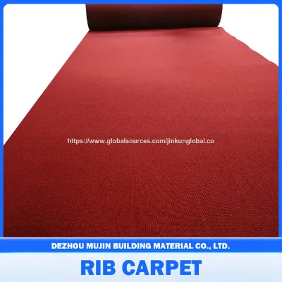 Rib Design Office Tufted Striped Polyester Non-Slip Carpet