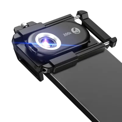 High-Precision 200X UV Mobile Microscope for Skin Scalp Examination, Art Restoration, and Collectibles Authentication