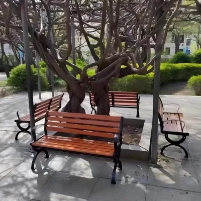 Bench with Backrest for Outdoor Durable Composite Seat Hot Sale Factory Price Customized Model Bench