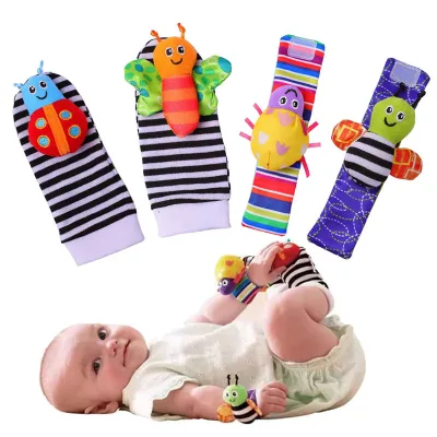 Wrist Rattles Foot Finder Rattle Sock Arm Hand Bracelet Rattle Infant Baby Toddlor Toy Feet Leg Ankle Socks