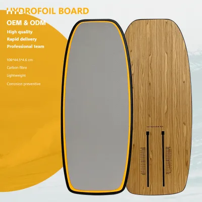 RTS 106cm Carbon Fiber Foil Board Light Weight Thin Wood Grain Non-motorized Hydrofoil Board for Foil Surfing