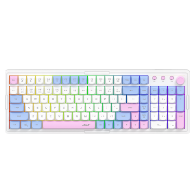Custom Logo Tri-Mode Rainbow Wireless USB Keyboard with Knob and Battery for Office New Laptop Keyboard
