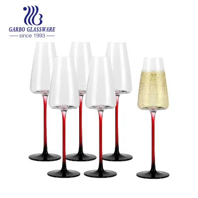 Red Wine Glasses 1 Premium Soda-lime Glass Hand Blown 550ml Thin Rim Long Stem Modern Garbo Brand for Daily Use