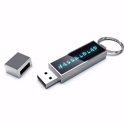 Hook Metal USB Flash Drive Display Bright Screen Cap USB Drive