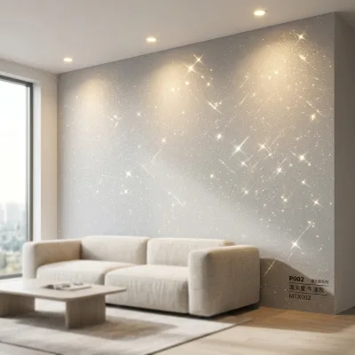 Starry Sky Effect Modern Decorative PVC Film Morandi Color Collection Soft Glittering Finish 0.12mm Thick Grade for Wall Panel