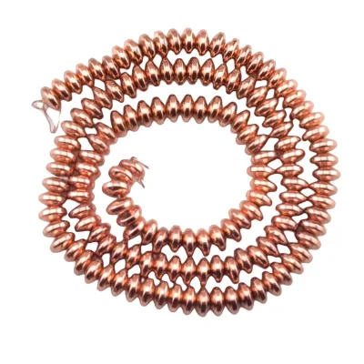 Rose Gold Natural Smooth and Faceted Hematite Healing Power Round Loose Beads for DIY Making Bracelet Pendant Necklace Jewelry