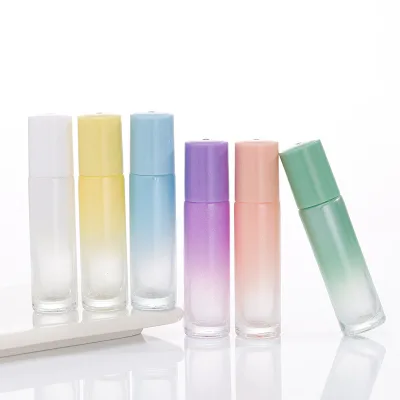 Wholesale 10ml Custom Color Glass Essential Oil Roller for Bottle with Stainless Steel for Screen Printing for Facial Cleanser