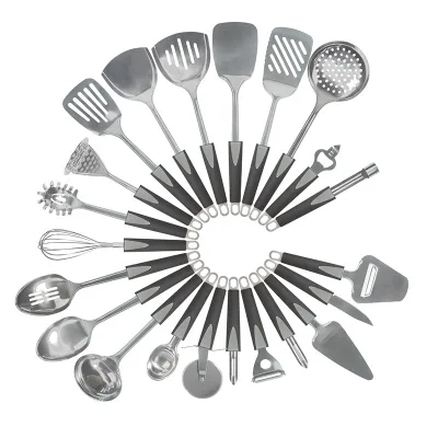 Durable Cooking Tools Stainless Steel Kitchen Cooking Utensils With Soft Touch Handle
