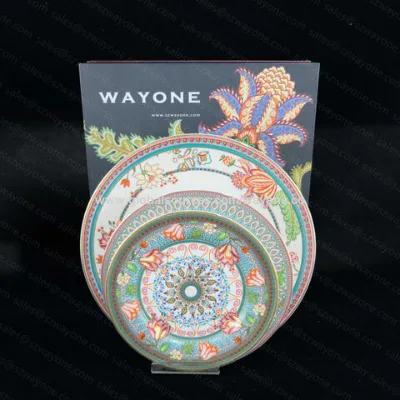 18-piece 45 percent Bone China Round shape shape Dinnerware Set, flower design with gold dishwasher&microwave safe