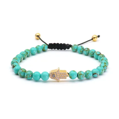 Menufactorer Unisex Semi-Precious Agate Egg Beaded for Bracelet with Stainless Steel Zircon Butterfly Braided Design Gifts