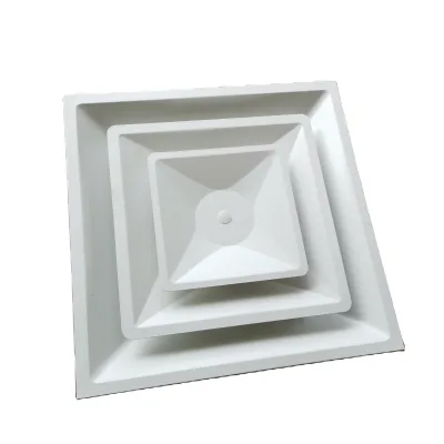 3CSD 24" X 24" 4-Way Ceiling Square Diffuser with Quick Connection Tap HVAC Supply Outlet T-Bar Drop Lay in 3 Coned Vent Cover